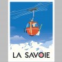 Affiche télécabine rouge en Savoie